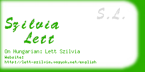 szilvia lett business card